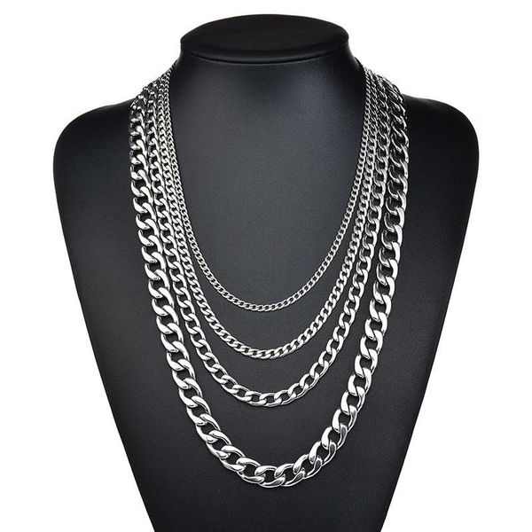 

chains mens necklace long chain on the neck stainless steel fashion jewelry for steampunk gifts a men, Silver