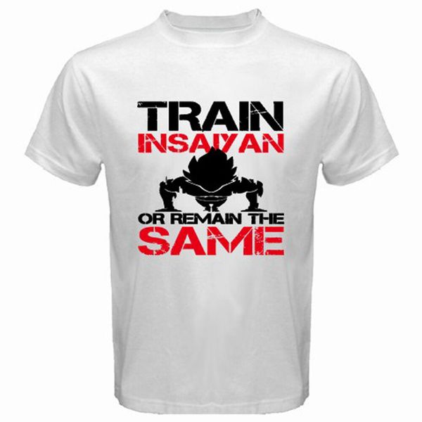 

new train insaiyan gym or remain the same men's white t-shirt size s to 3xl, White;black