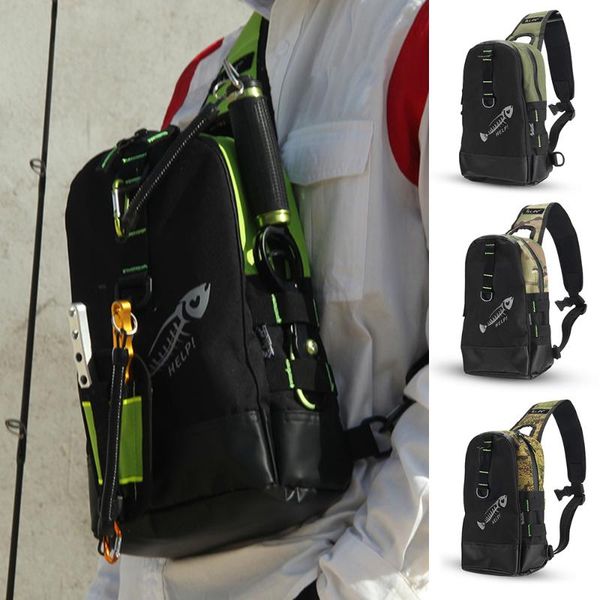 

fishing accessories tackle backpack chest pack lures reel storage bag outdoor shoulder cross body sling