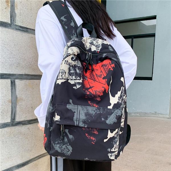 

backpack tiptoegirls non-mainstream print for big girls nylon school girl cool student lapfemale trend spotting bag