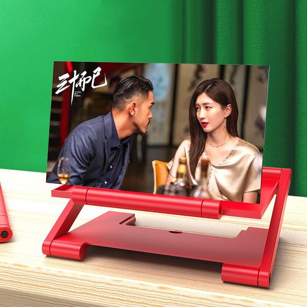 

cell phone mounts & holders 3d mobile screen magnifier hd amplifying stand movie video foldable desk8/12 inch bracket folding holder
