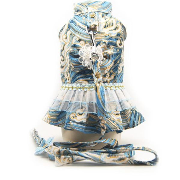 

dog collars & leashes japanese style tutu dress skirt lover clothes shirt vest small pet cat harness and leash puppy collar leads