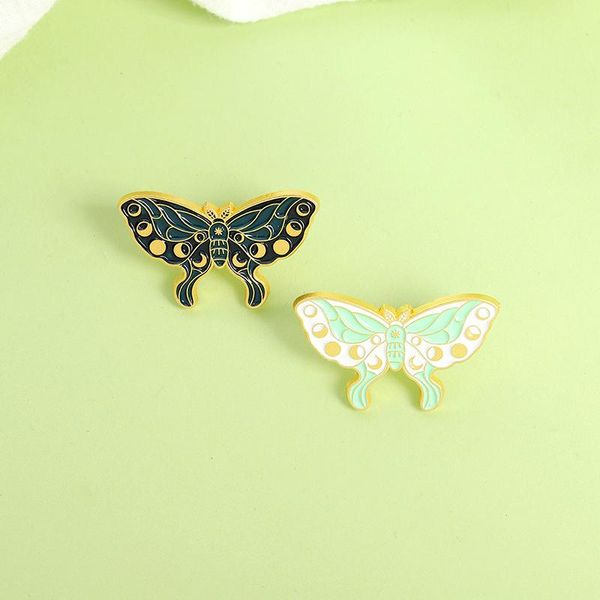 

pins, brooches starry butterfly for women cute cartoon moon sun insect enamel pins lapel backpacks badge jewelry gifts 2021 wholesale, Gray