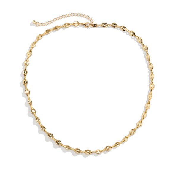 

yamog single pig nose buckle shape chains necklaces women geometric iron clavicle chain european female party daily wear neck jewelry access, Silver