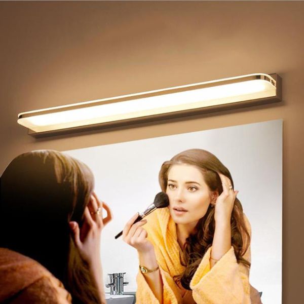 

wall lamp zerouno led bathroom mirror vanity light 7w 42cm stainless steel base waterproof makeup lights washroom