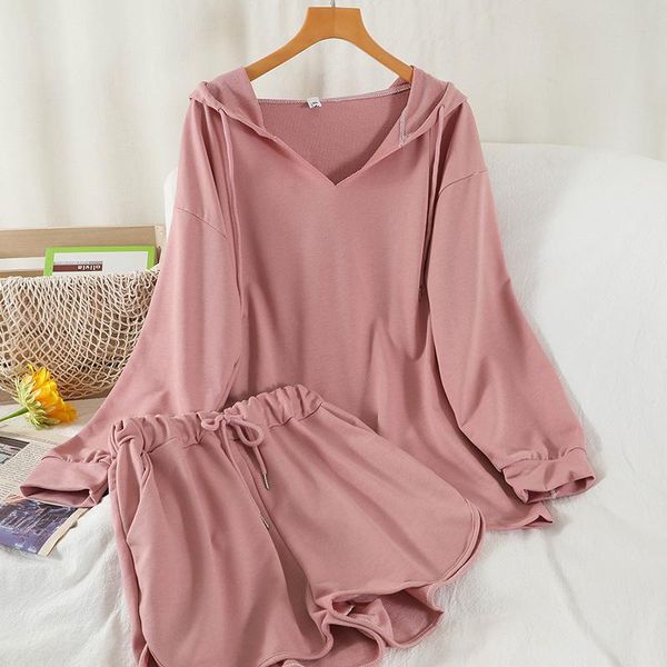 

women's tracksuits women loose hooded high waist shorts arrivals two piece set fashion temperament autumn, Gray