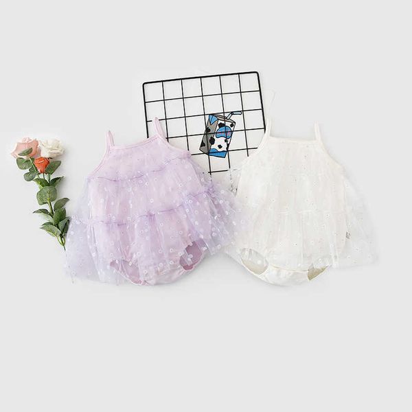 

baby daisy princess romper dress clothing lovely toddler girls lace embroidery outfit onesie for little infant 210529, Blue