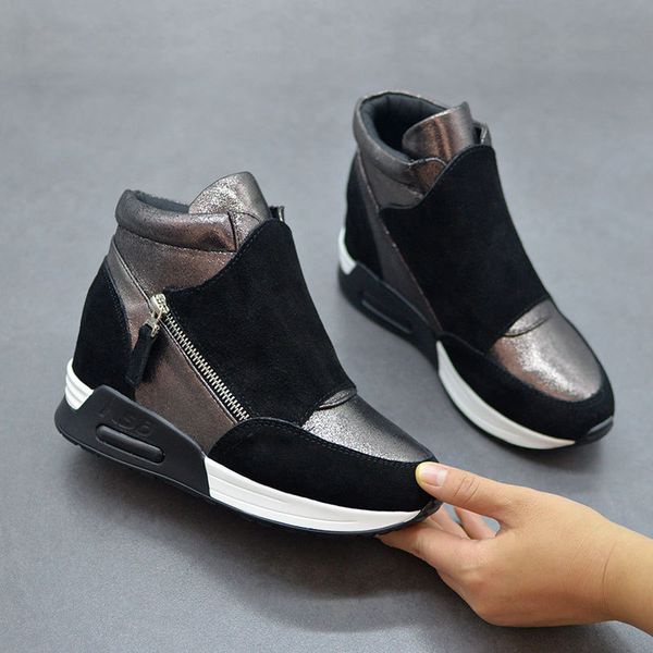 

suede leather sneakers women platform shoes 2021 fashion ins women sneakers height increasing shoes woman casual shoes n011