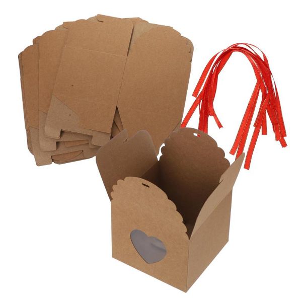 

10pcs cupcake packing boxes simple cake packaging cases baking gift wrap