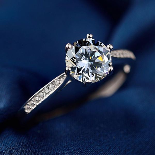 

wedding rings wholesale real s925 fine jewelry zircon finger resizable beauty vintage fashion accessories ring lovers women, Slivery;golden