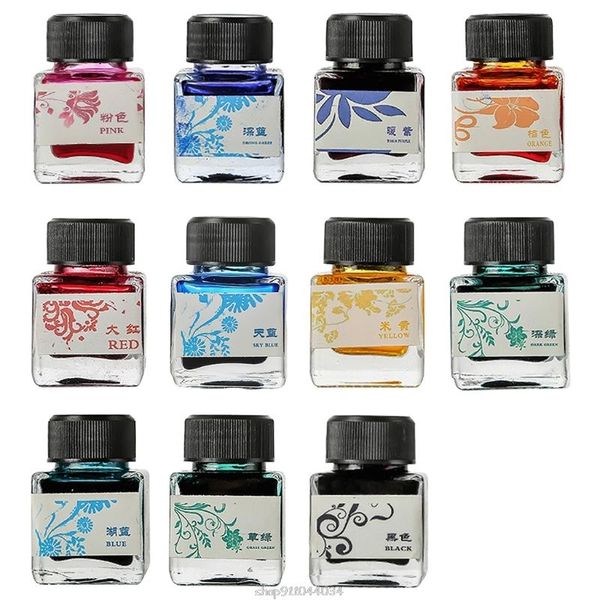 

25ml bottled glass smooth writing fountain pen ink refill school student stationery office supplies mar15 21 dropship refills, Black;red