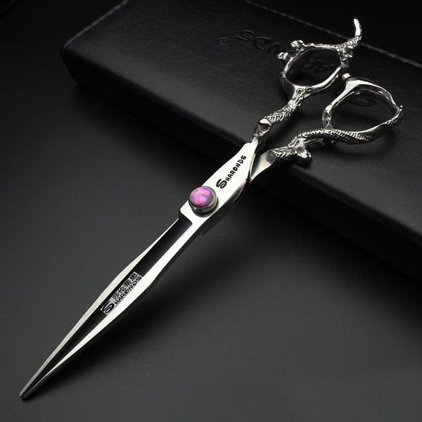 

hair scissors 7.0 inch cutting purple gemstone stainless steel haircut thinning customized logo sharp