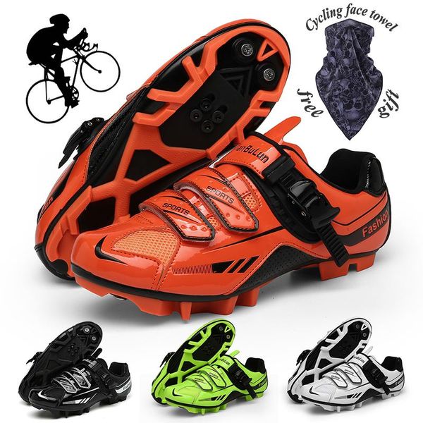 

men's mountain biking shoes with lock elastic band, road lock, non-locking rubber sole cycling footwear, Black