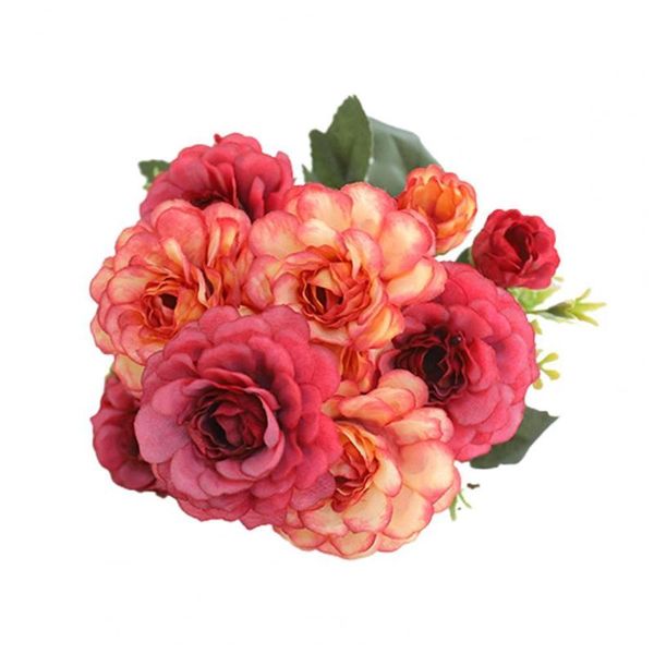 

1pc artificial flower vivid decorative portable 6 heads peony faux silk eco-friendly simulation wedding decoration flowers & wreaths