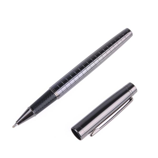 

gel pens 2021 13.7 cm signing pen metal writing rollerball rotate body color gray ink black.