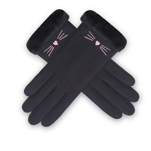 

five fingers gloves women winter plus velvet inside thicken keep warm touch screen plush wrist suede outdoor cycling windproof fashion, Blue;gray