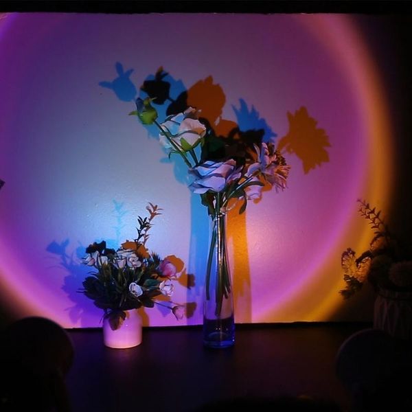 

wall lamp sun-set rainbow projection with 90 degree rotation, light romantic led for living room bedroom decor
