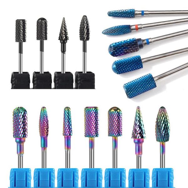 

nail art equipment tungsten carbide drill bit cutter for manicure machine clean tools file accessories electric milling, Silver