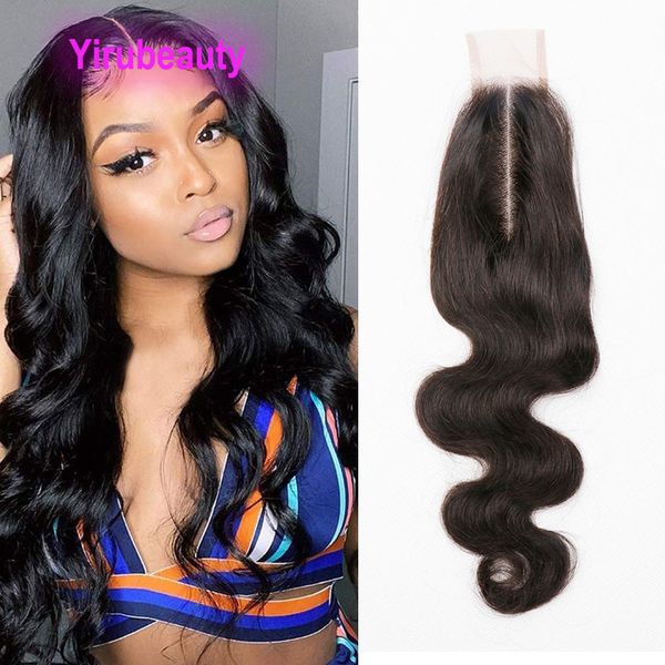 Indische 2X6 Spitze Schließung Baby Haare Gerade Tiefe Welle Yaki Mittelteil 12-24 zoll Großhandel Remy 100 % menschliches Haar Top Verschlüsse Yirubeauty 5 Stück