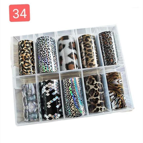 

1box or bag roll nail sticker designer brand logo foil for 3d decoration (10 rolls 4x50cm/roll) decals makep art decoration1, Black