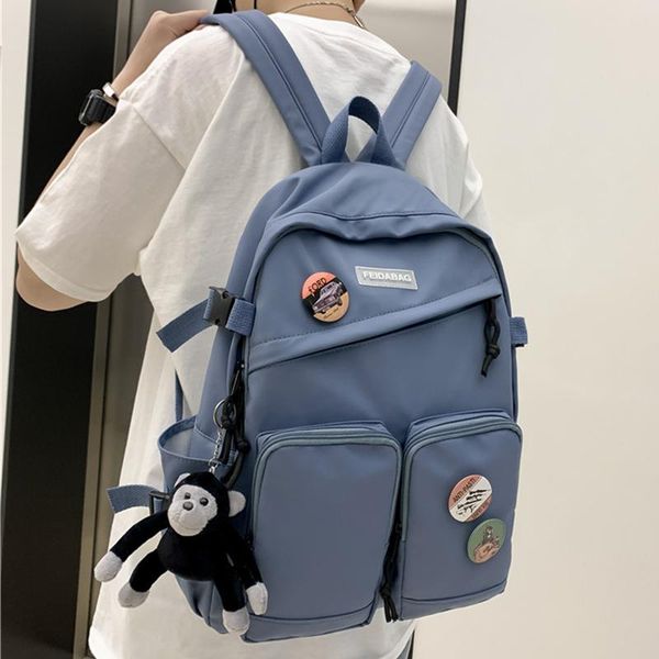 

kawaii backpack women schoolbag men shoulders travel rucksack waterproof nylon lapmochila large capacity