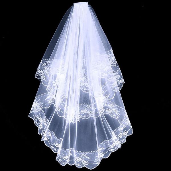 

hair accessories ladies party bride lace veil allotment comb double wedding fashion soft net