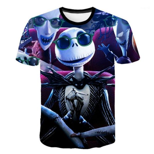 

summer fashion latest skull t-shirt 3d horror man funny hip hop men's xxs-6xl t-shirts, White;black