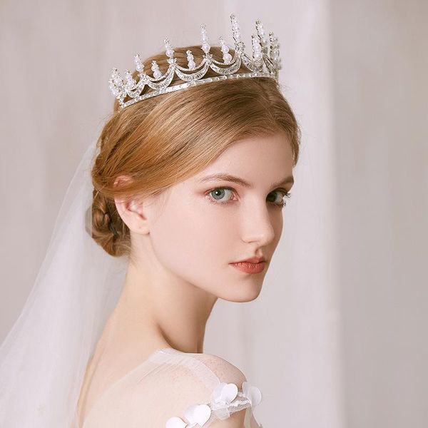 

hair clips & barrettes rhinestones bridal crystal tiaras bride baroque party crowns wedding accessories jewelry crown women headpiece, Golden;silver