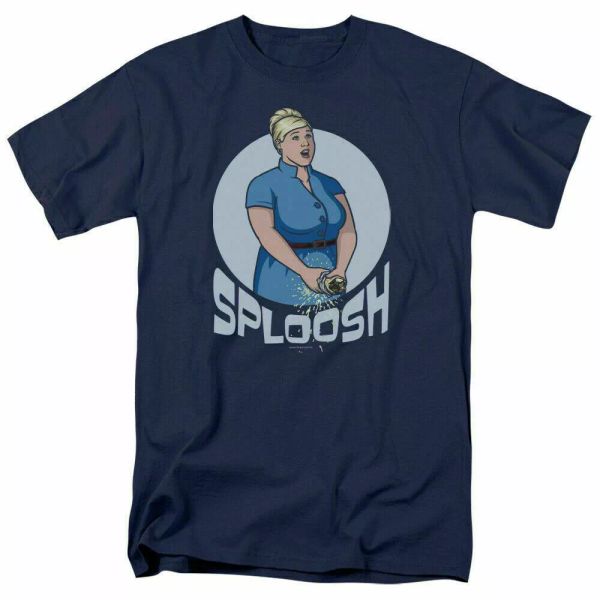 

archer sploosh shirt mens licensed cartoon merchandise pam poovey navy, White;black