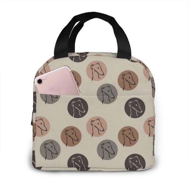 

insulated lunch bags for women kids greyhound print bag children oxford cloth lunchbag picnic organizer, Blue;pink