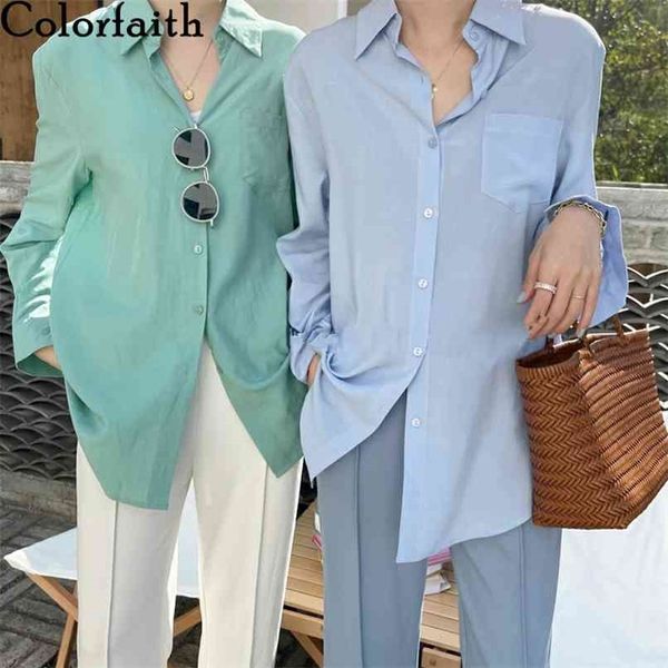 

women spring summer blouse shirts oversize elegant solid fashionable office formal lady wild bl21109 210427, White