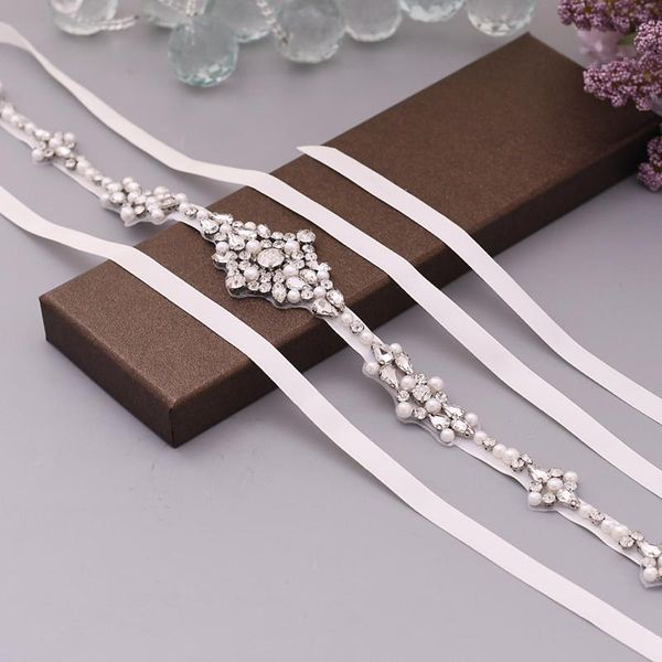 

wedding sashes s357 luxury belts bride dress accessories female rhinestone applique women's fashion for prom evening dresses, White