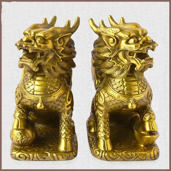 

decorative objects & figurines chinese style handmade copper kylin ornaments golden gossip living room fortune wangcai kirin extra large nam