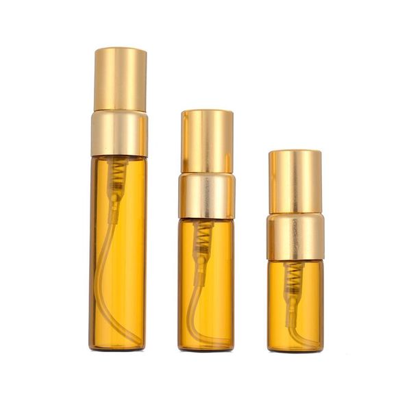 

storage bottles & jars 2ml3ml5ml10ml empty perfume atomizer cosmetic sprayer gold,silver,black caps scent vials sample tubes