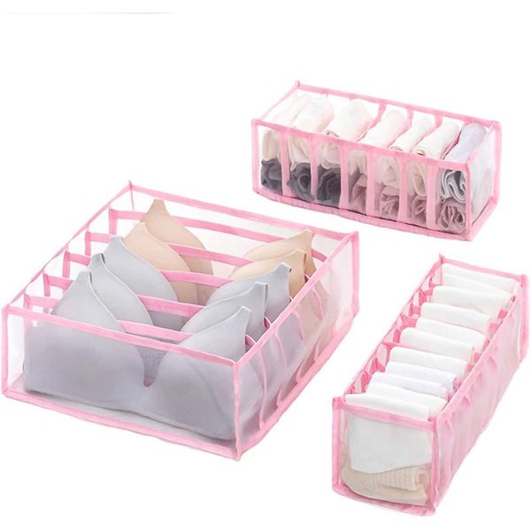 

mcao underwear drawer organizer divider grid foldable closet bin wardrobe separate box for socks scarves ties panty bras tj3630a storage dra
