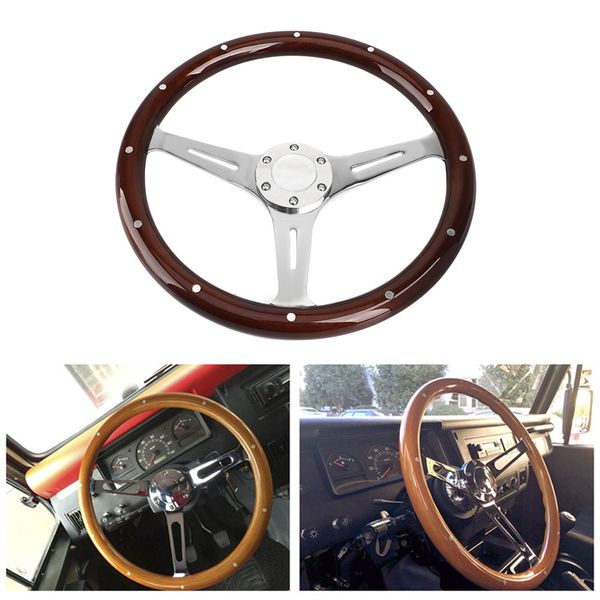

selling 15 inch (380mm) steering wheel car modification universal porous racing sports solid wood classic