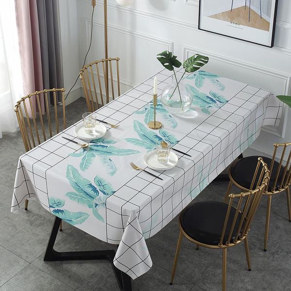 

table cloth rectangular waterproof cover printed pvc tablecloth dustproof dining manteles coffe kitchen decor