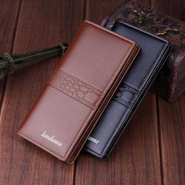 

leather wallet men long man clutch wallets mens porte feuille homme mutifonction #3, Red;black