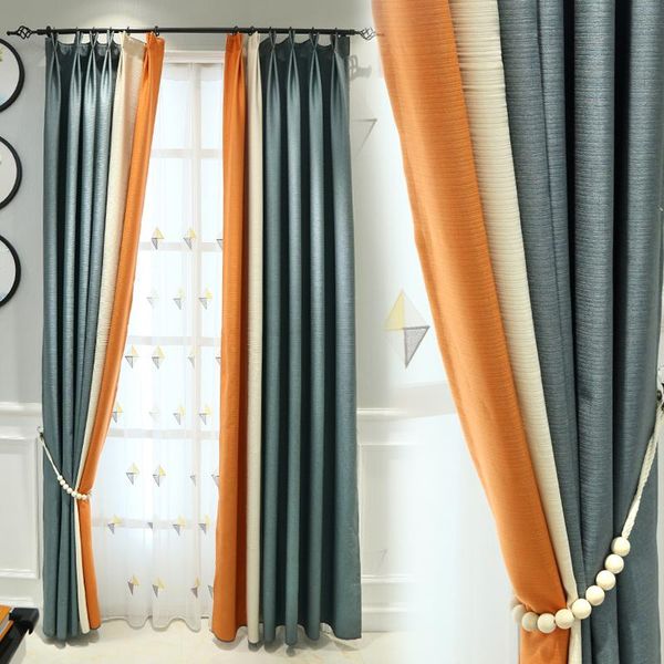 

custom curtain nordic chenille modern jacquard colorful livingroom bedroom window blackout yarn tulle m683 & drapes