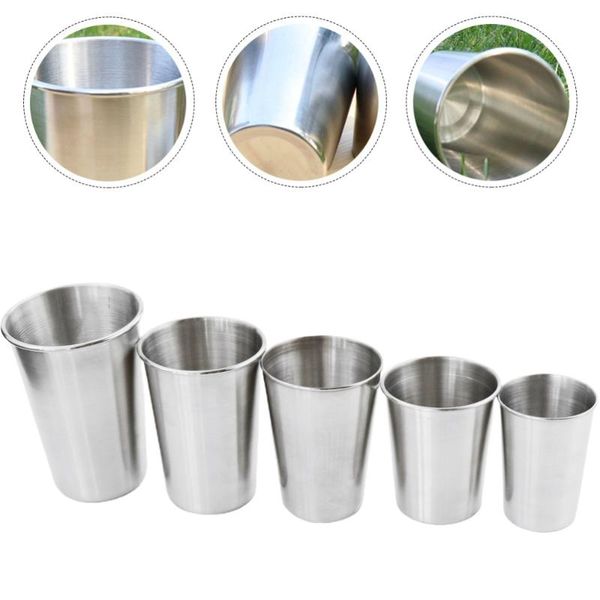 

5pcs stainless steel cups picnic cup outdoor water mugs portable bottles
