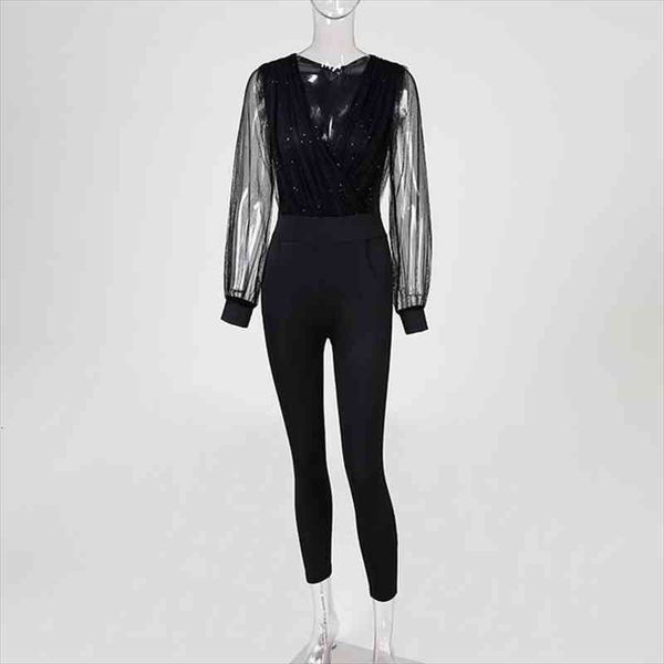 

spring and autumn zipper womens rompers v neck lace long sleeved slim black wine red women, Black;white