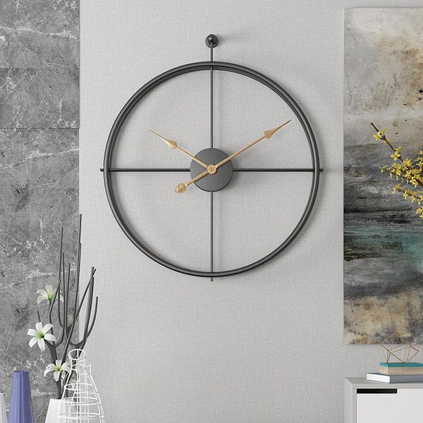 

wall clocks large simple clock modern design bedroom metal nordic creative living room silent reloj de pared home decor 50