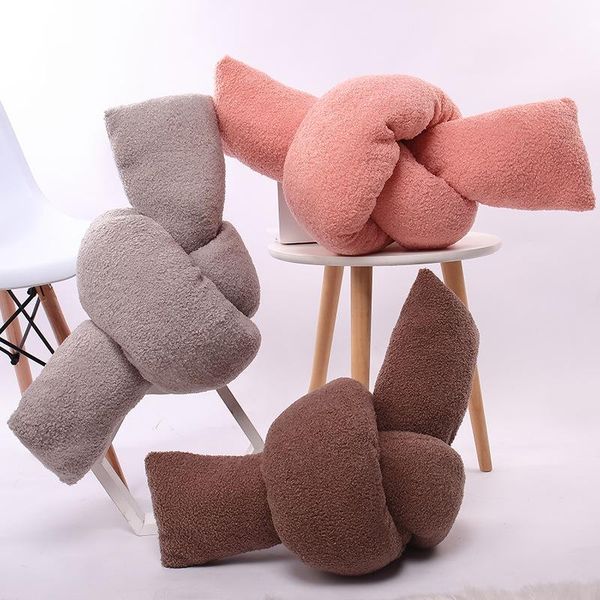 

pillow creative pillows lamb's wool twisted knot pillowsvarious lumbar pillowsplush neck pillowsdecorative cylindrical knotted
