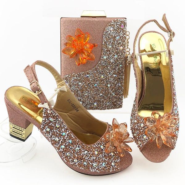 

dress shoes peach color bag matching set for african party to match ,high heel -8cm,youthful beauty and comfort d200505-5, Black