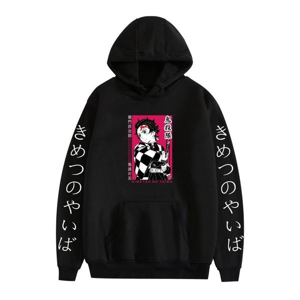 

demon slayer,kimetsu no yaiba on titan lazy outdoor hooded long sleeve streetwear harajuku sweatshirt women s sports hoodie g1, Black