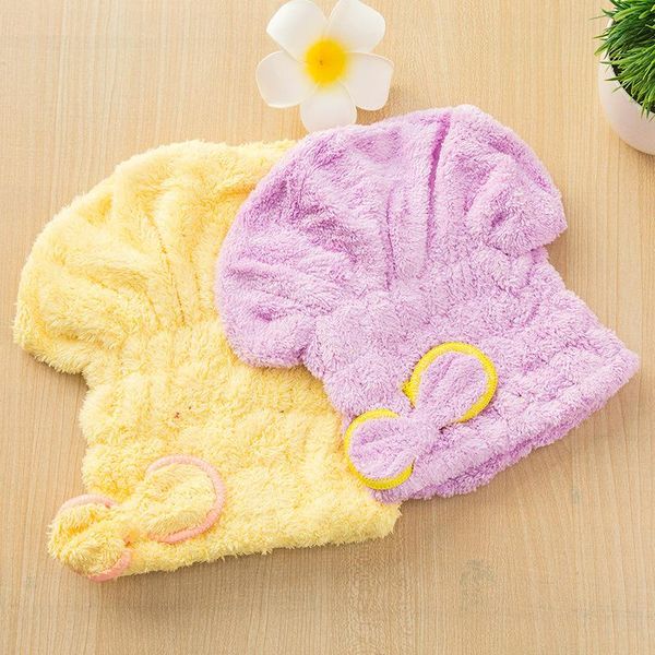 

cute adeeing microfiber hair turban shower cap quickly dry hat wrapped towel bathing bathroom accessories caps