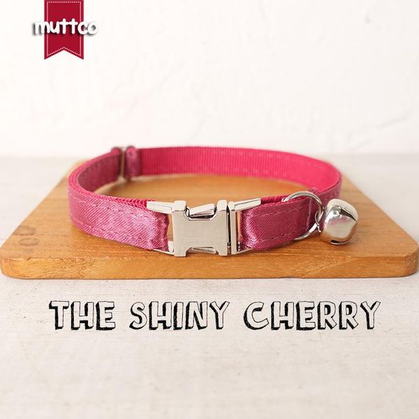 

cat collars & leads muttco retailing likable self-design personalized the shiny cherry handmade collar 2 sizes ucc113