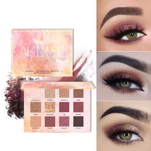 

marble matte eyeshadow palette 12 colors waterproof long-lasting pressed powder eye shadow cosmetics for gift party favor