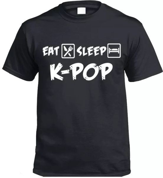 

eat sleep k-pop camiseta regalo, White;black