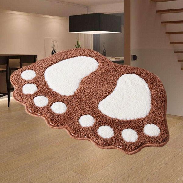 

carpets footprint design floor mat non-slip doormat rugs bedroom mats water-absorbing carpet decor for bathroom kitchen living room (cof